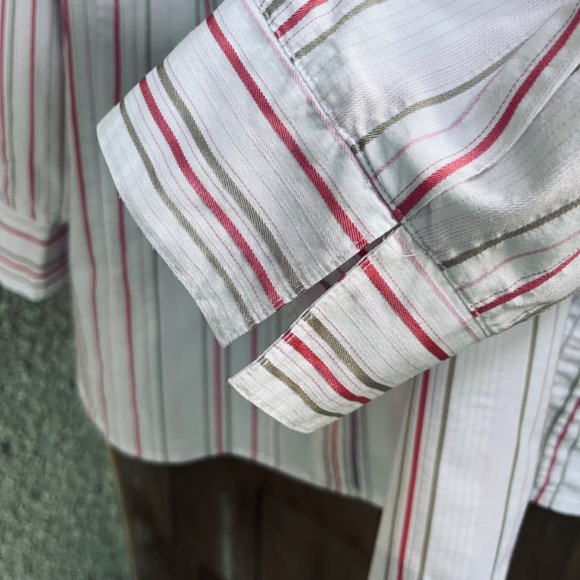 Striped Shirt Plus Size 3X Button Down 3/4 sleeves - Picture 5 of 10